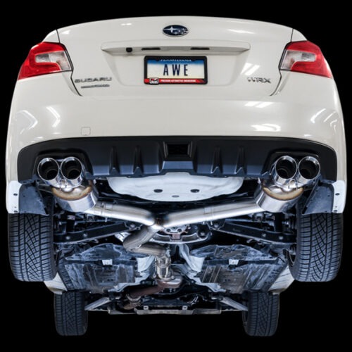 Alternative view of AWE Tuning Touring Edition Exhaust - Chrome Silver Tips (102mm) for 2015+ Subaru WRX VA Sedan