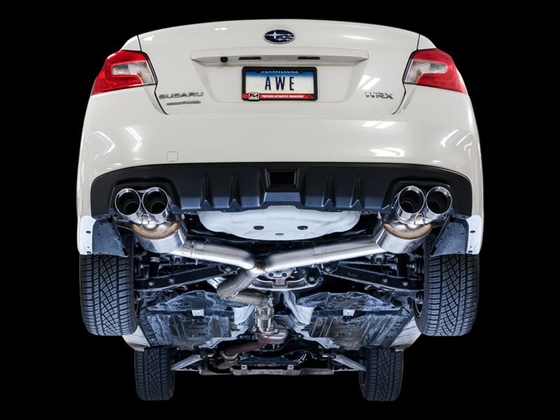 AWE Tuning Touring Edition Exhaust - Chrome Silver Tips (102mm) for 2015+ Subaru WRX VA Sedan - Image 2