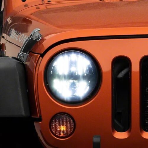 Alternative view of Raxiom for 1997-2018 Jeep Wrangler TJ/JK Axial Series LED Headlights- Black Housing (Clear Lens)
