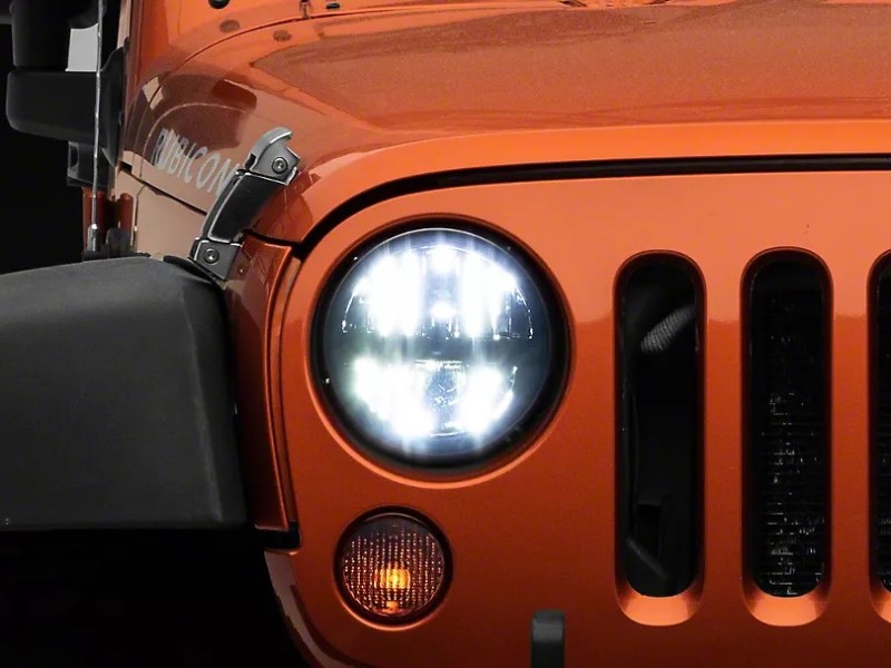 Raxiom for 1997-2018 Jeep Wrangler TJ/JK Axial Series LED Headlights- Black Housing (Clear Lens) - Image 2