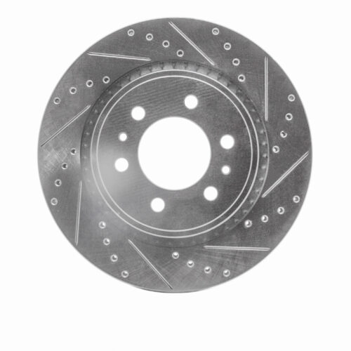 R1 Concepts for 07-21 Ford F-150 RWD Front Right Drilled & Slotted Silver Brake Rotor