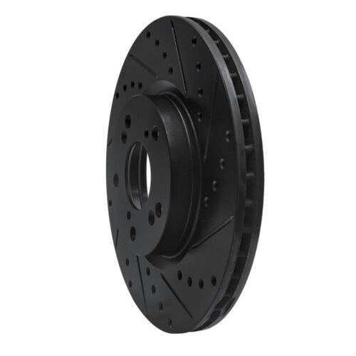 Alternative view of R1 Concepts for 02-15 Acura ILX Front Right Drilled & Slotted Black Brake Rotor