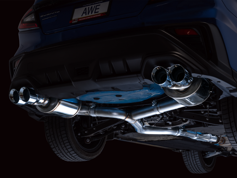 AWE Tuning Touring Edition Exhaust - Chrome Silver Tips for 2022+ VB Subaru WRX - Image 3