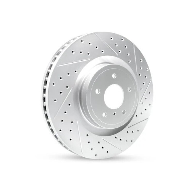 R1 Concepts for 05-25 Audi A3 (Mexico) Front Right Drilled & Slotted Geo-Carbon Rotor