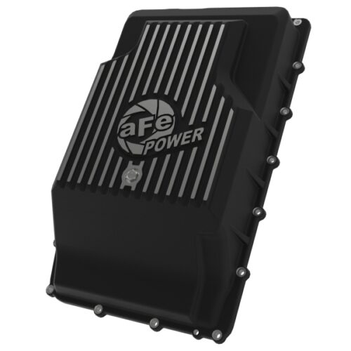 aFe Power 17-24 Ford F-150 10R60/10R80 Pro Series Rear Transmission Pan Black w/ Machined Fins - Image 2