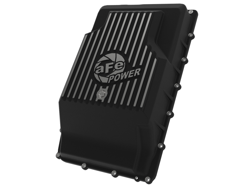 aFe Power 17-24 Ford F-150 10R60/10R80 Pro Series Rear Transmission Pan Black w/ Machined Fins - Image 2