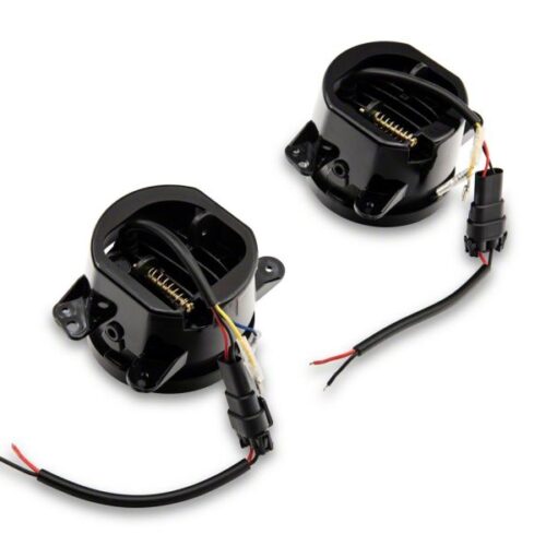 Raxiom for 2007-2018 Jeep Wrangler JK Axial Series Halo LED Fog Lights- Amber - Image 7