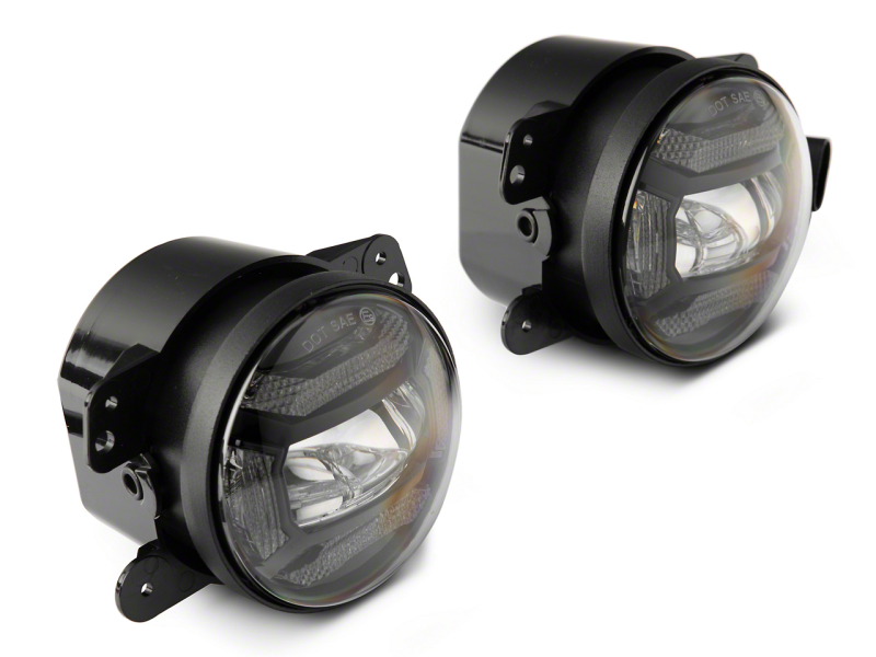 Raxiom for 2007-2018 Jeep Wrangler JK Axial Series 4-In LED Fog Lights- Clear