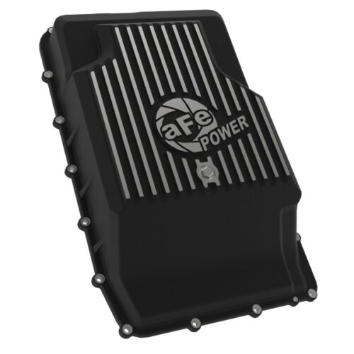 aFe Power 17-24 Ford F-150 10R60/10R80 Pro Series Rear Transmission Pan Black w/ Machined Fins - Image 4