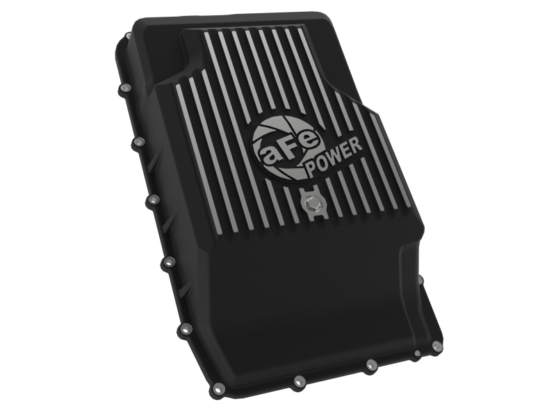 aFe Power 17-24 Ford F-150 10R60/10R80 Pro Series Rear Transmission Pan Black w/ Machined Fins - Image 4