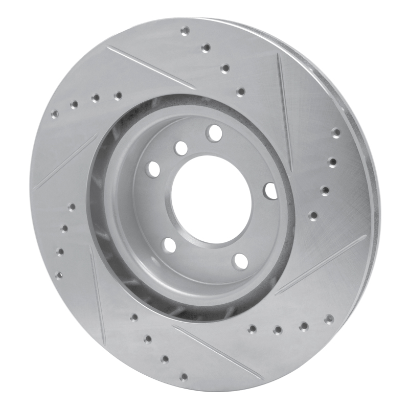 R1 Concepts for 95-99 BMW M3 E36 Right Front Drilled & Slotted Silver Brake Rotor - Image 4