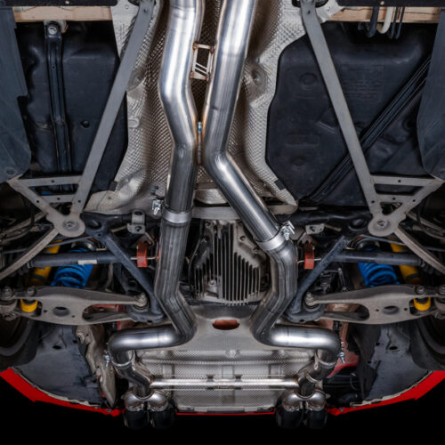 AWE Tuning Track Edition Cat-Back Exhaust - Diamond Black Tips for BMW F8X M3/M4 - Image 5