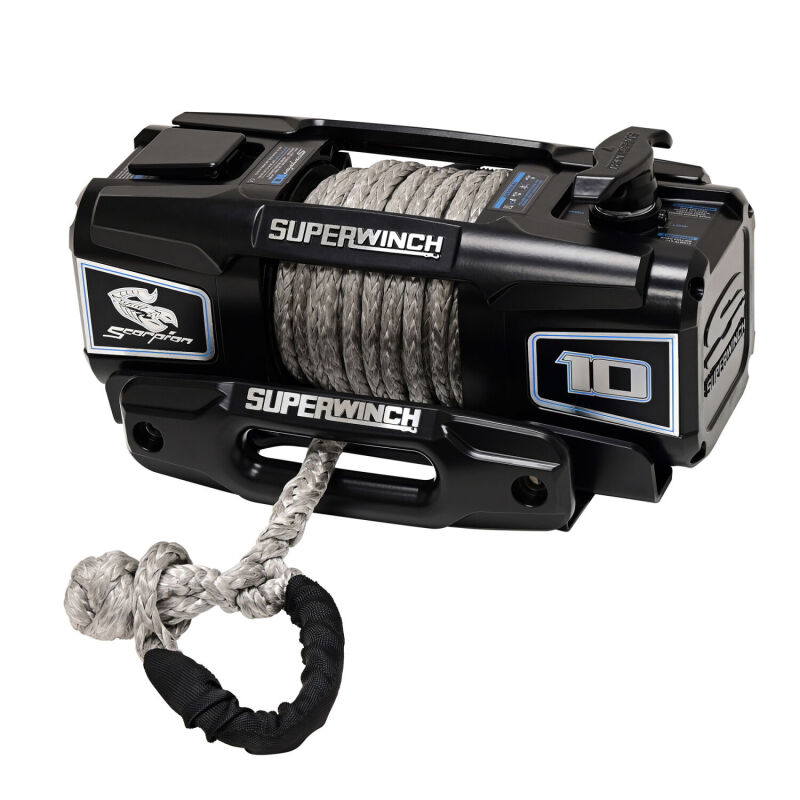 Superwinch 10000 LBS 12V DC 3/8in x 54ft Synthetic Rope Scorpion 10000SR Winch - Black Powdercoat - Image 2