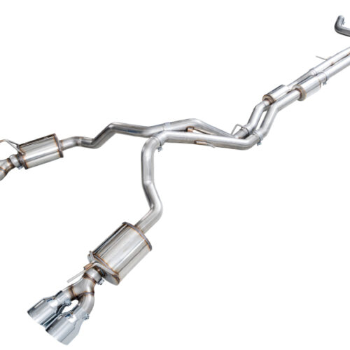 AWE Tuning Exhaust System w/ 5in Chrome Silver Tips for 2021+ Cadillac Escalade 6.2L ESV 0FG Dual Exit