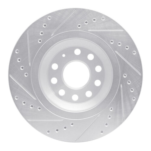 R1 Concepts for 06-25 Audi Q3 Rear Right Drilled & Slotted Silver Brake Rotor - Image 5