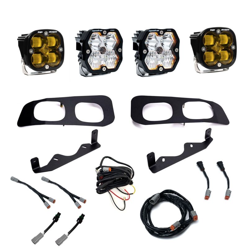 Baja Designs for 23-25 Ford Super Duty Squadron Pro/SAE 2.0 Dual Fog Pocket Kit (SAE Fog) - Baja Amber