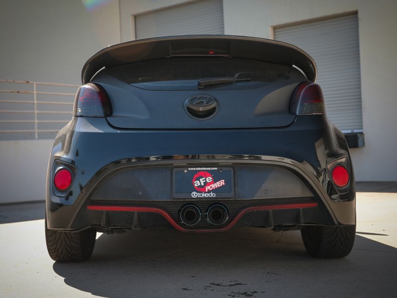 aFe Power Takeda 13-17 Hyundai Veloster L4-1.6L 2-1/2in 304 SS Axle-Back Exhaust w/ Blue Flame Tips - Image 7