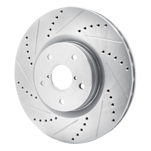 Alternative view of R1 Concepts for 05-20 Subaru Impreza Front Left Drilled & Slotted Silver Brake Rotor