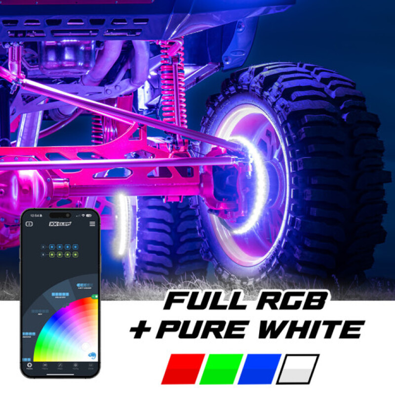 XK Glow XKmax 16.5in LED Ultra 3-Row Wheel Ring Light Kit w/ RGBW Color Chasing - Image 4