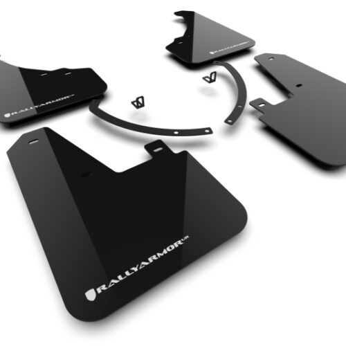 Rally Armor 24-26 Hyundai Santa Fe Black Mud Flap w/White Logo
