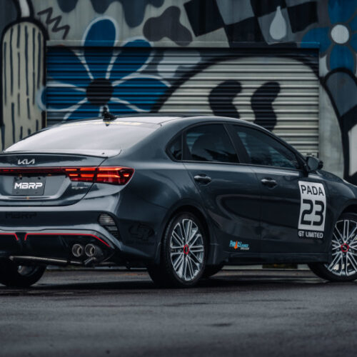 Alternative view of MBRP 2022-2023 Kia Forte GT 1.6L Turbo2.5in Axle-Back Dual Split Rear w/ Quad Carbon Tips