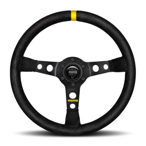 Alternative view of Momo R1908/35L MOD08 Steering Wheel 350 mm - Black Leather/Black Spokes/1 Stripe