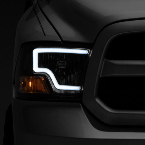 Alternative view of Raxiom for 2009-2018 Dodge RAM 1500 LED Bar Headlights- Black Housing (Clear Lens)