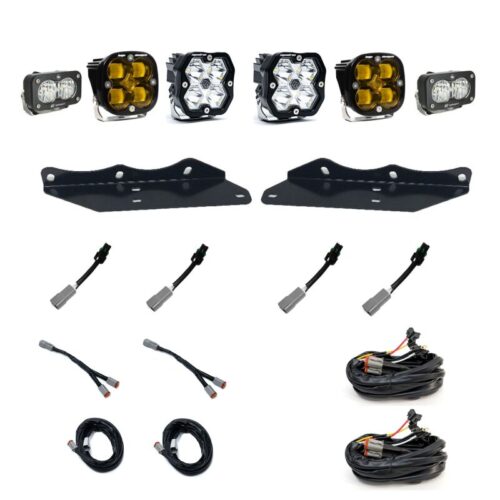 Baja Designs for 17-20 Ford Raptor Squadron 2.0 Sport (Spot) + 1.0 SAE - Amb + S2 Sport W/C Fog Pkt Kit