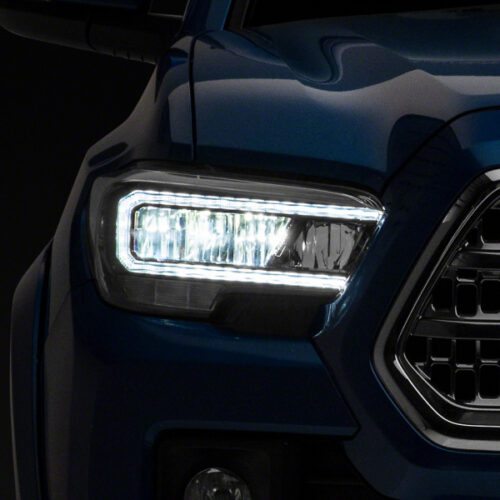Raxiom for 2016-2023 Toyota Tacoma w/ Factory Halogen DRL LED Headlights- Black Housing (Clear Lens)