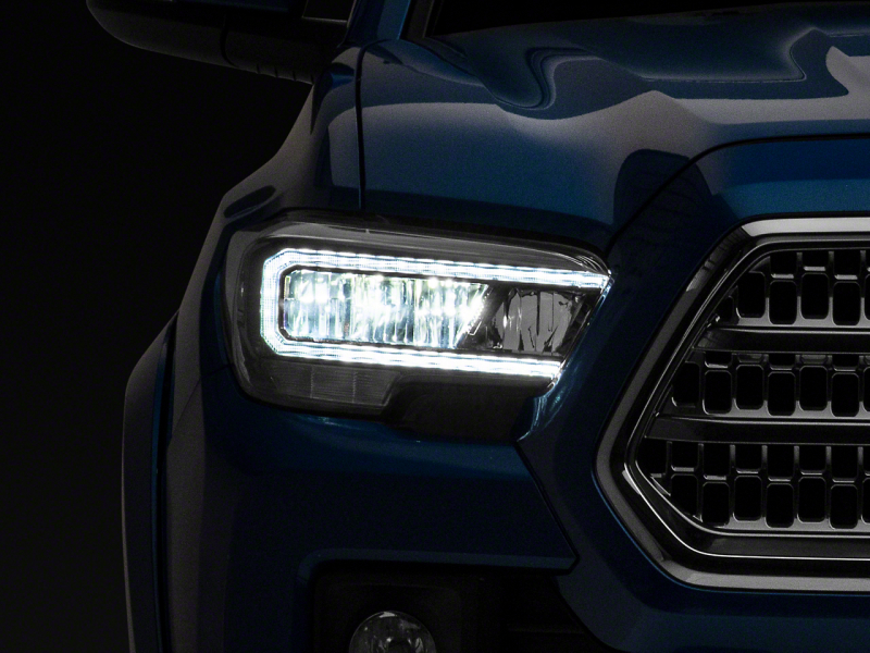 Raxiom for 2016-2023 Toyota Tacoma w/ Factory Halogen DRL LED Headlights- Black Housing (Clear Lens)