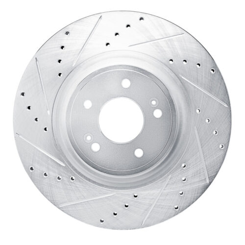 R1 Concepts for 2022-2023 Genesis G70 Front Left Drilled & Slotted Silver Brake Rotor - Image 6