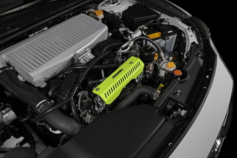 PERRIN 22-26 Subaru WRX Pulley Cover - Neon Yellow (SHORT - For Use w/PERRIN AOS) - Image 5