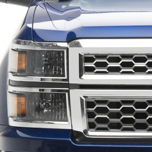 Raxiom for 2014-2015 Chevrolet Silverado 1500 OE Style Headlights/ Chrome Trim- Black - Clear Lens - Image 7