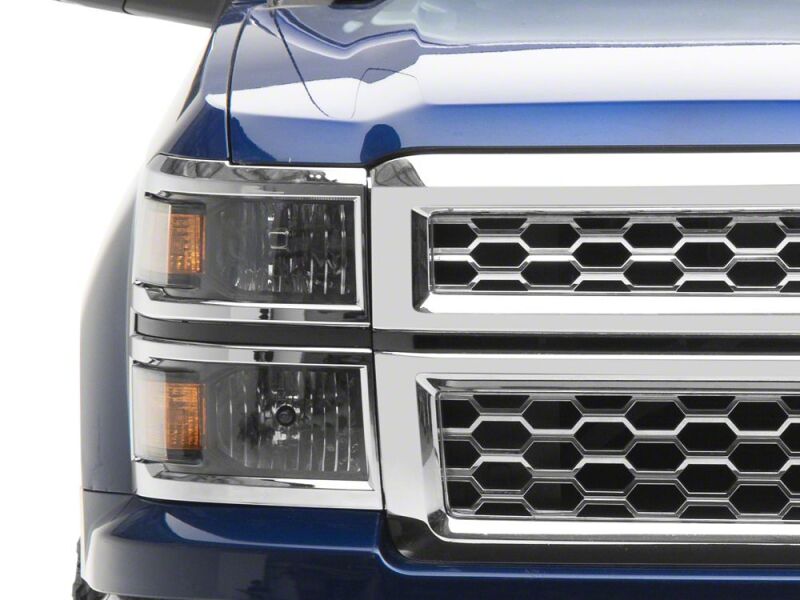 Raxiom for 2014-2015 Chevrolet Silverado 1500 OE Style Headlights/ Chrome Trim- Black - Clear Lens - Image 7