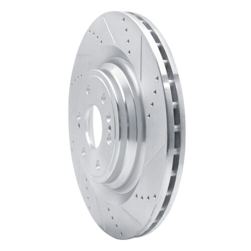 Alternative view of R1 Concepts for 14-20 Cadillac Escalade Front Right Drilled & Slotted Silver Brake Rotor