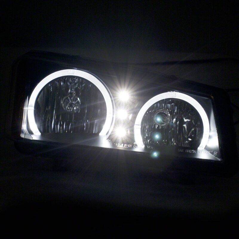 Raxiom for 2003-2006 Chevrolet Silverado 1500 Dual LED Halo Projector Headlights- Black - Clear Lens - Image 3