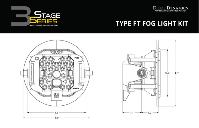Diode Dynamics SS3 Sport Type FT Kit ABL - Yellow SAE Fog - Image 4