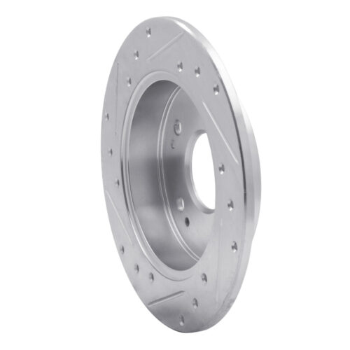 R1 Concepts for 06-15 Honda Civic Si Rear Right Drilled & Slotted Silver Brake Rotor - Image 4