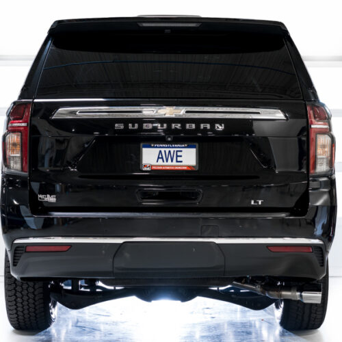 AWE Tuning 2021+ GMC Suburban/Yukon XL 5.3L 0FG Side Exit Catback Exhaust - Chrome Silver Tips - Image 4