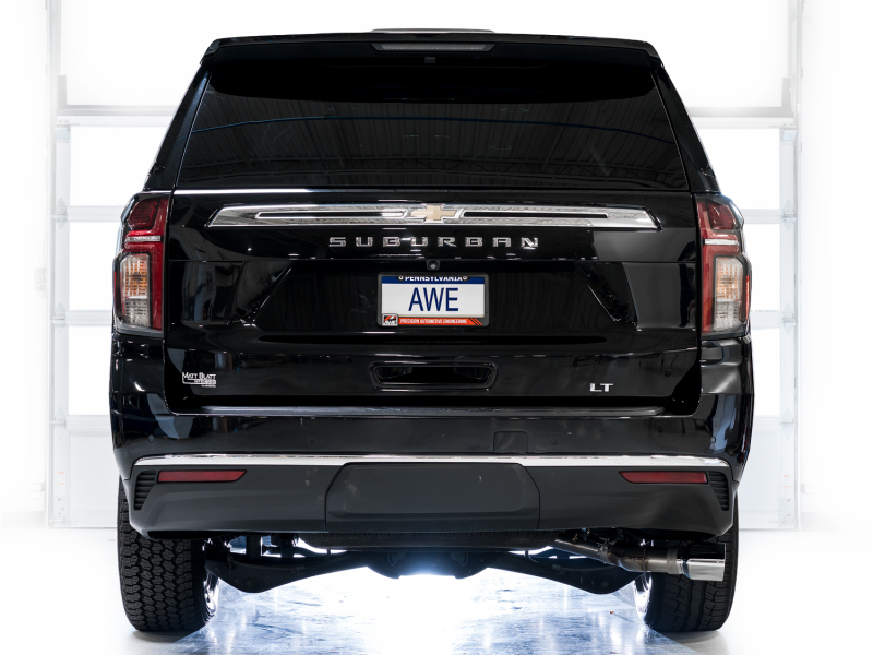 AWE Tuning 2021+ GMC Suburban/Yukon XL 5.3L 0FG Side Exit Catback Exhaust - Chrome Silver Tips - Image 4