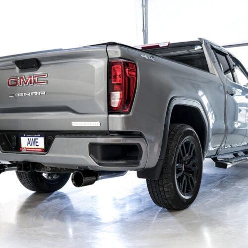 AWE Tuning 4th Gen GM 1500 5.3L 0FG Cat-Back Split Rear Exit (Flat Bumper) - Dual Diamond Tips - Image 3