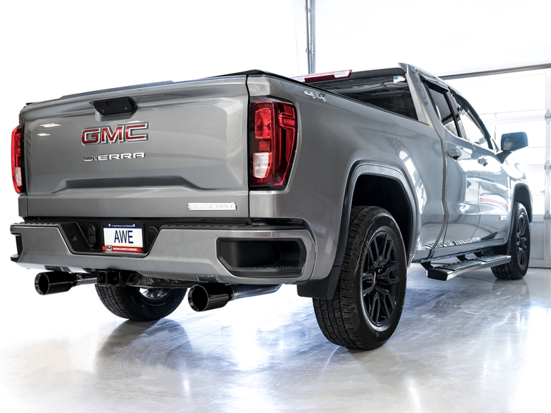 AWE Tuning 4th Gen GM 1500 5.3L 0FG Cat-Back Split Rear Exit (Flat Bumper) - Dual Diamond Tips - Image 3