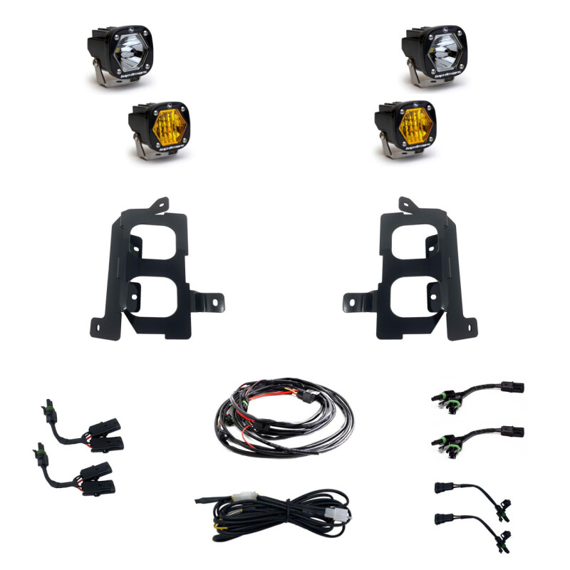Baja Designs for 19+ GMC 1500 S1 Fog Pocket Mount Kit Clear Spot / Amber Wide Cornering - Image 3
