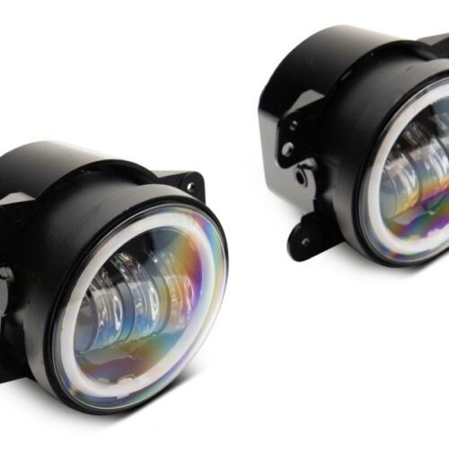 Alternative view of Raxiom for 2007-2018 Jeep Wrangler JK Axial Series Halo LED Fog Lights- Amber