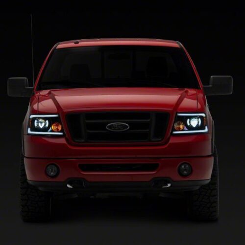 Raxiom for 2004-2008 Ford F-150 Axial Series LED Proj Headlights/Seq LED Bar- Black- Clear Lens - Image 8