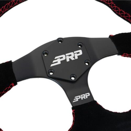 Alternative view of PRP Comp-R D-Shape Suede Steering Wheel - Red