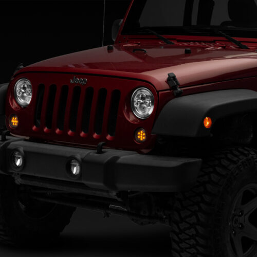 Raxiom for 2007-2018 Jeep Wrangler JK Axial Series LED Amber Turn Signals (Smoked) - Image 7