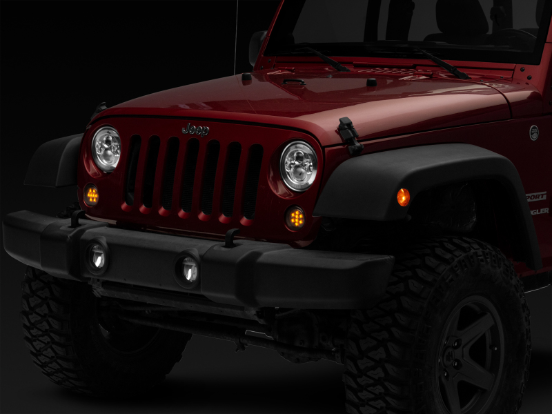 Raxiom for 2007-2018 Jeep Wrangler JK Axial Series LED Amber Turn Signals (Smoked) - Image 7