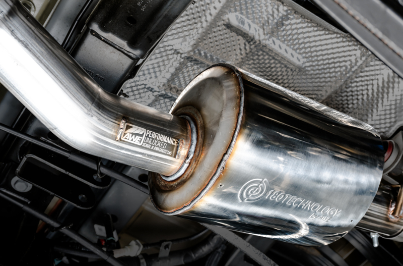 AWE Tuning Cat-Back Dual Exhaust - Diamond Black Tip for 20-21 Jeep Gladiator JT 3.6L Tread Edition - Image 2