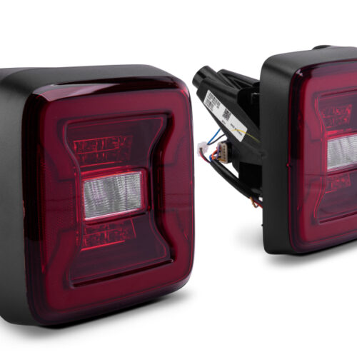 Raxiom for 2018-2022 Jeep Wrangler JL LED Tail Lights- Black Housing - Red Lens - Image 3